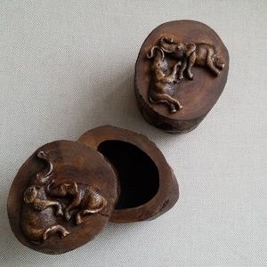 Handmade 2pc wood  gift jewelry box